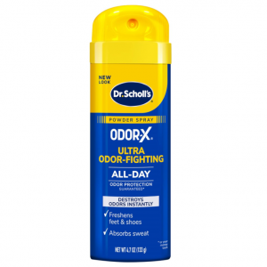 Dr. Scholl's ODOR-X ULTRA ODOR-FIGHTING SPRAY POWDER, 4.7 oz @ Amazon