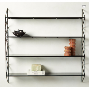 Ponte 黑色金屬壁掛式書架寬版本