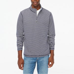 J.Crew Striped performance 男士半拉连套头衫