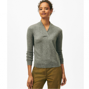 Brooks Brothers 女士真丝羊绒披肩领毛衣