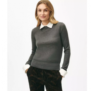 Brooks Brothers Removable Collar & Cuff 女士针织衫