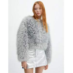 Mango 男士短款毛毛夹克