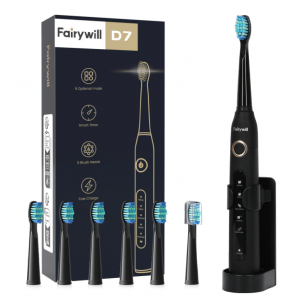 Fairywill Sonic Electric Toothbrush,Power Toothbrushes with 6 Rechargeable Brush Heads @ Walmart