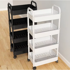 多层滑轮可移动储物收纳架