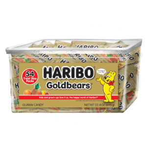 HARIBO Gummi Candy, Original Goldbears Gummy Bears, 22.8 Ounce Tub (54 Treat Size Packs) @ Amazon