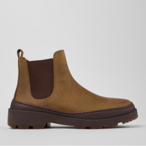 Camper UK - Brutus Trek MICHELIN Brown nubuck ankle boots for women for £199