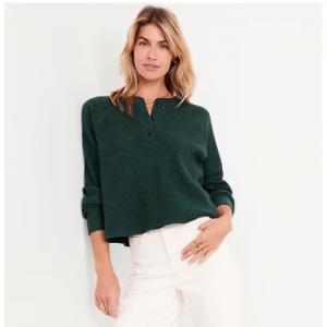 Old Navy Cozy Waffle Henley T-Shirt