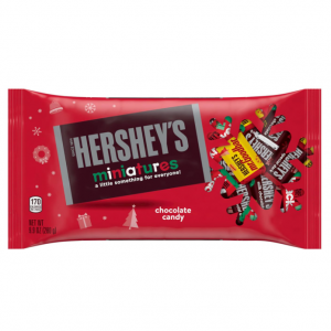 HERSHEY'S Miniatures Assorted Chocolate, Christmas Candy Bag, 9.9 oz @ Amazon