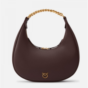 30% Off Large Tumbled Leather Shoulder Bag With Chain @ PINKO 