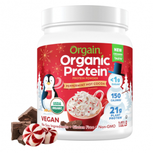 Orgain Organic Vegan Protein Powder, Peppermint Hot Cocoa Holiday Flavor - 1.02 lb @ Amazon