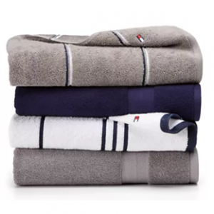 Tommy Hilfiger Modern American Double Stripe 30" x 54" Cotton Bath Towel