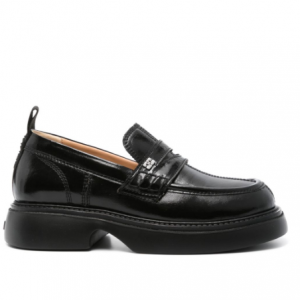 GANNI logo-plaque platform loafers