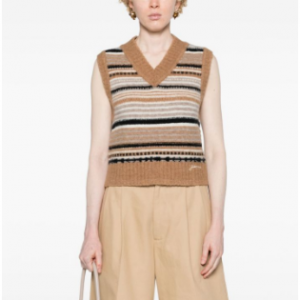 GANNI striped sleeveless jumper