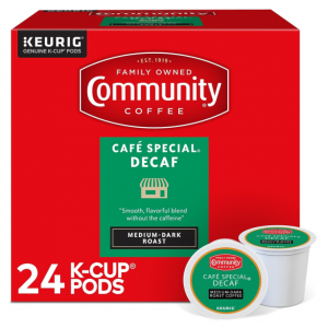 Community Coffee Café Special Decaf 24 Count Coffee Pods, Medium-Dark Roast @ Amazon