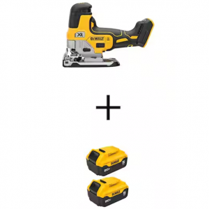 DEWALT 20V MAX Lithium-Ion Cordless Barrel Grip Jigsaw with (2) 20V MAX Premium Lithium-Ion 5.0Ah 