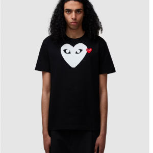 Comme des Garçons PLAY Double heart logo T恤