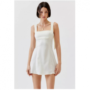 33% Off UO Bri Double Bow Sleek Satin Mini Dress @ Urban Outfitters