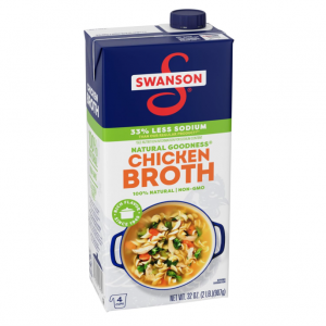 Swanson Natural Goodness Lower Sodium Chicken Broth, 32 oz Carton @ Amazon