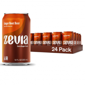 Zevia Zero Calorie Soda, Ginger Root Beer, 12 Ounce Cans (Pack of 24) @ Amazon