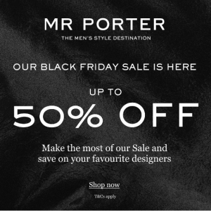 MR PORTER US 黑五大促 精选Fear Of God Essentials、Nike、VEJA、MR P.等时尚男装特惠  