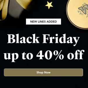 Black Friday - Up to 40% Off Selected Lines @ Whittard of Chelsea US