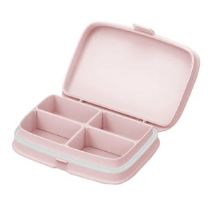 SOFISO Portable Daily Pill Box Organizer, 4 Compartments, Pink @ Amazon