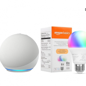 63% off Echo Dot with Amazon Basics Smart Color Bulb @Amazon