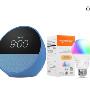 51% off Echo Spot with Amazon Basics Smart Color Bulb @Amazon