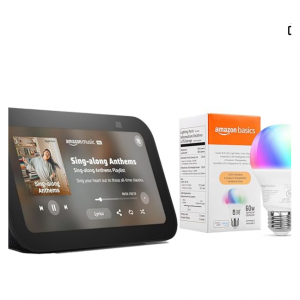 56% off Echo Show 5 with Amazon Basics Smart Color Bulb @Amazon