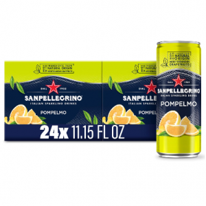 Sanpellegrino Italian Sparkling Drink Pompelmo, Grapefruit, 24 Pack of 11.15 Fl Oz Cans @ Amazon