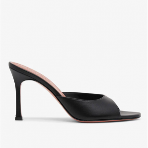 Amina Muaddi Alexa 90 black leather mules 穆勒鞋