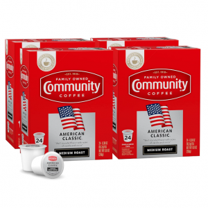 Community Coffee American Classic 96 Count Coffee Pods  (24 Count, Pack of 4) @ Amazon