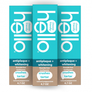 Hello Antiplaque Toothpaste, 3 Pack, 4.7 OZ Tubes @ Amazon