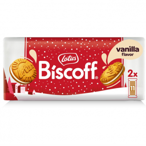 Lotus Biscoff Sandwich Cookies, Vanilla Cream, 22 Cookies, (2 Fresh Packs of 11 Cookies) @ Amazon