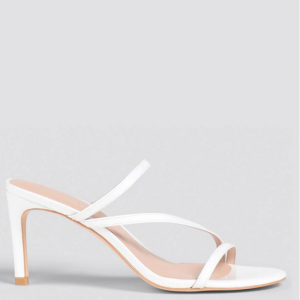 68% Off Stuart Weitzman White Leather Dancer 80 Slip On Heeled Sandal @ Brand Alley