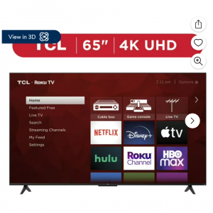 Walmart - TCL 65” S4 (65S41BR) 4K UHD 智能电视，支持Roku TV (2024)，直降$150 