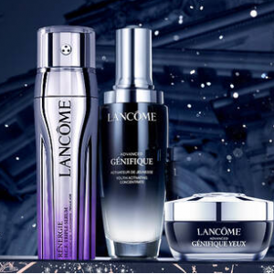 Lancome官網聖誕全場護膚美妝香水熱賣 收小黑瓶精華發光眼霜小白管防曬塑顏麵霜菁純套裝等