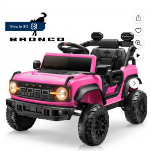 $110 off Ford Ride on Toy Cars, 12V Ford Bronco Raptor Powered Ride on Truck with Remote Control