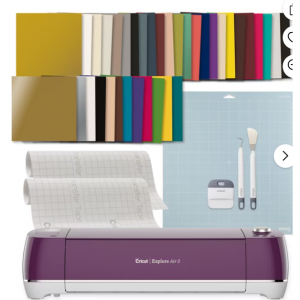 $30 off Cricut Explore Air 2 Die-Cutting Machine + Vinyl & Tool Kit Starter Bundle, Boysenberry 