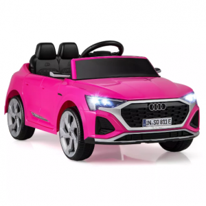 Costway 12V Kids Ride On Car w/Remote Control 4 Wheels Suspension 3 Speeds LED Headlight White/Bla