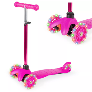 Best Choice Products Kids Mini Kick Scooter Toy w/ Light-Up Wheels and Height Adjustable T-Bar
