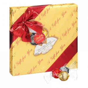 Lindt LINDOR Holiday Assorted Chocolate Candy Truffles Wrapped Gift Box (10.1 oz)