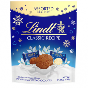 Lindt CLASSIC RECIPE Assorted Holiday Snowflake Pouch (~43-pc, 15.2 oz)