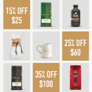 Cyber Week Sale: Up to 35% Off @ Peet’s Coffee