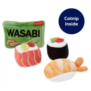 Frisco Sushi Plush Cat Toy with Catnip, 4 count