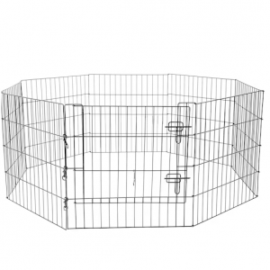 EveryYay Stretch Your Legs Adjustable Black Exercise Pen for Dogs, 24" H