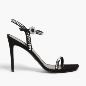 70% Off Stuart Weitzman Gem Cut 100 Embellished Suede Sandal @ THE OUTNET US