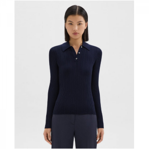 60% Off Slim Polo in Wool-Viscose Crepe @ Theory UK 