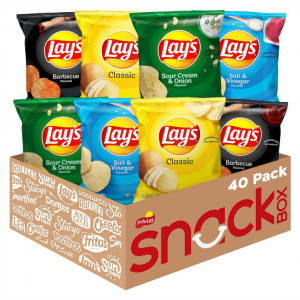 Lay's Potato Chips, 4 Flavor Variety Pack, 1 oz Single Serve Bags, (40 Pack) @ Amazon