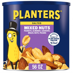 PLANTERS Salted Mixed Nuts, Peanuts, Almonds, 56oz Canister @ Amazon